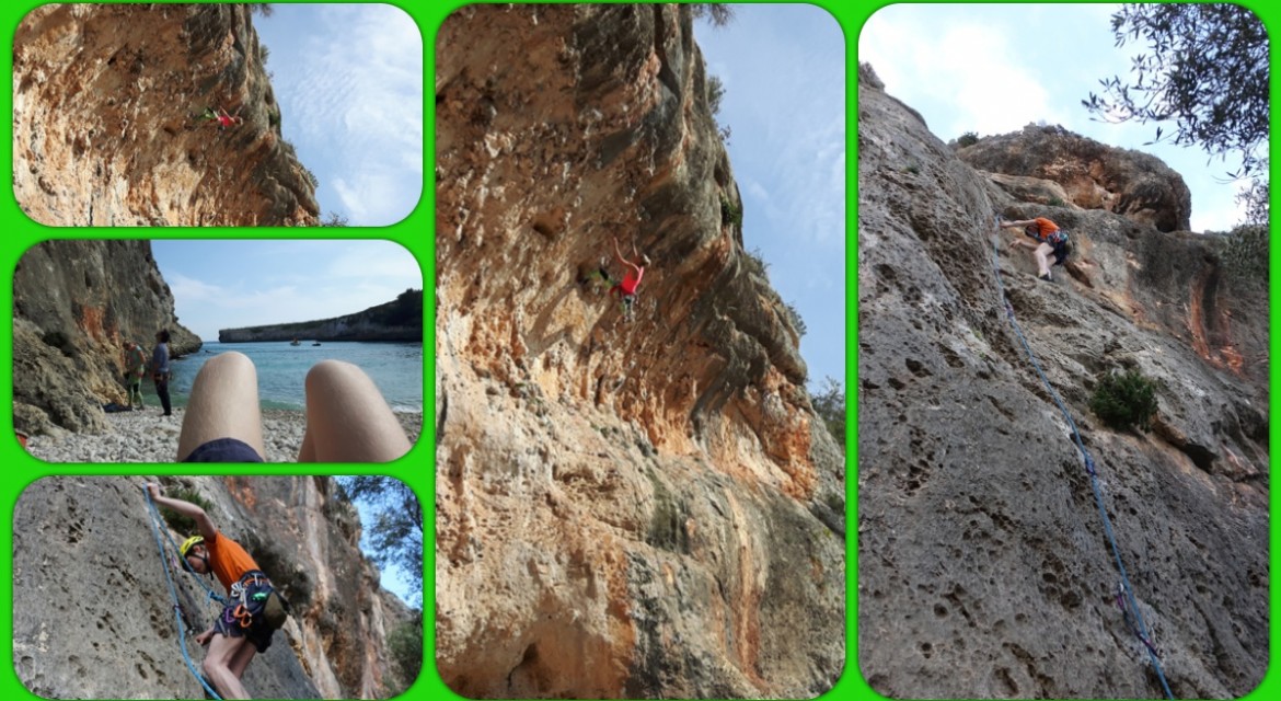 Klettern in Cala Magraner mit Freunden